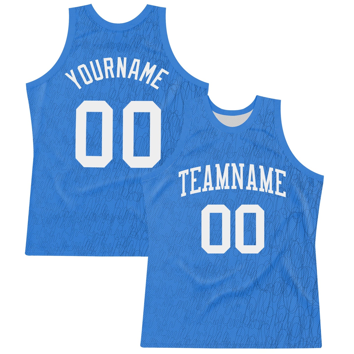 Custom Light Blue White Line Round Neck Sublimation Basketball Set Jersey