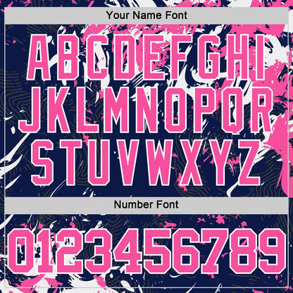 Custom Navy Pink-White Fluid Art Round Neck Sublimation Basketball Set Jersey