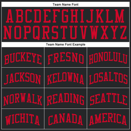 Custom Black Red Round Neck Basketball Uniform Jersey