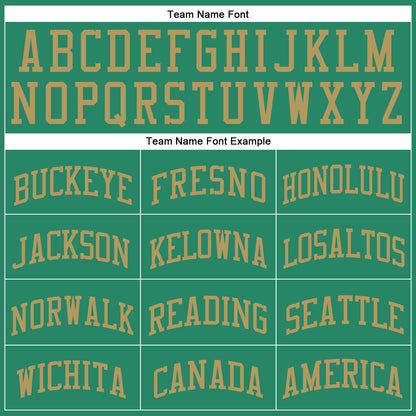 Custom Kelly Green Old Gold Round Neck Basketball Uniform Jersey