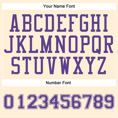 Custom Cream Purple Round Neck Basketball Uniform Jersey
