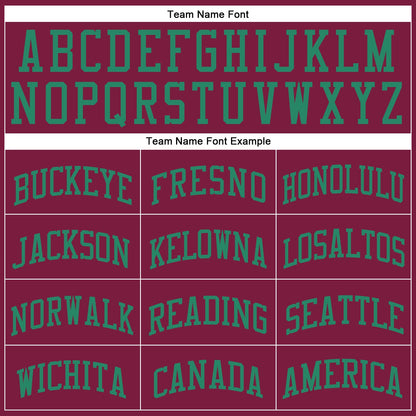 Custom Maroon Kelly Green Round Neck Basketball Uniform Jersey