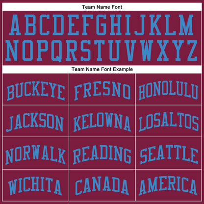 Custom Maroon Blue Round Neck Basketball Uniform Jersey