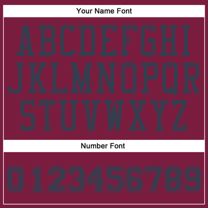 Custom Maroon Navy Round Neck Basketball Uniform Jersey