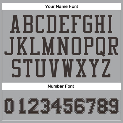 Custom Gray Brown Round Neck Basketball Uniform Jersey