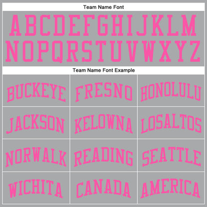 Custom Gray Pink Round Neck Basketball Uniform Jersey