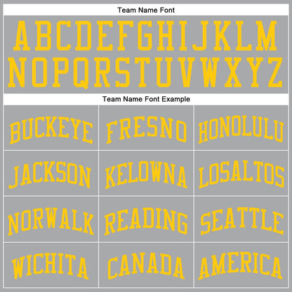 Custom Gray Gold Round Neck Basketball Uniform Jersey