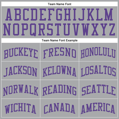 Custom Gray Purple Round Neck Basketball Uniform Jersey