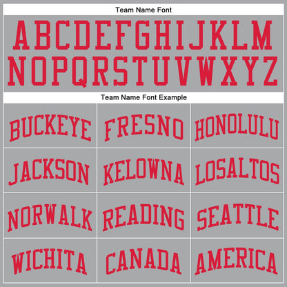Custom Gray Red Round Neck Basketball Uniform Jersey