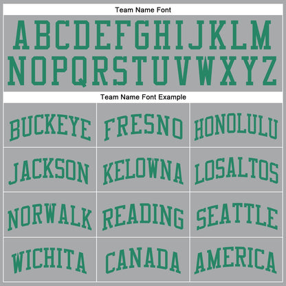 Custom Gray Kelly Green Round Neck Basketball Uniform Jersey
