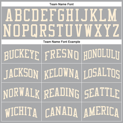 Custom Gray Cream Round Neck Basketball Uniform Jersey