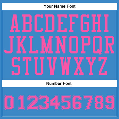 Custom Blue Pink Round Neck Basketball Uniform Jersey