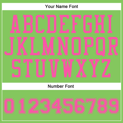 Custom Neon Green Pink Round Neck Basketball Uniform Jersey