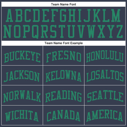 Custom Navy Kelly Green Round Neck Basketball Uniform Jersey