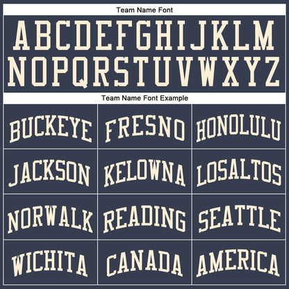 Custom Navy Cream Round Neck Basketball Uniform Jersey