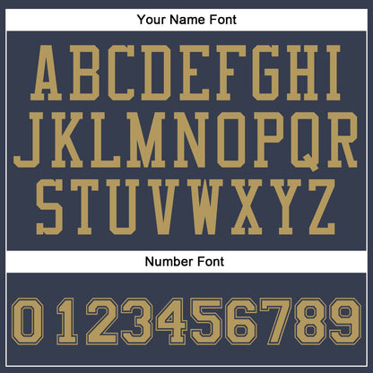 Custom Navy Old Gold Round Neck Basketball Uniform Jersey