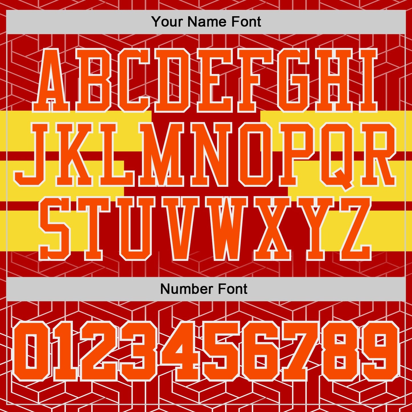 Custom Red Orange Yellow-White Geometric Maze Stripe Round Neck Sublimation Basketball Uniform Jersey