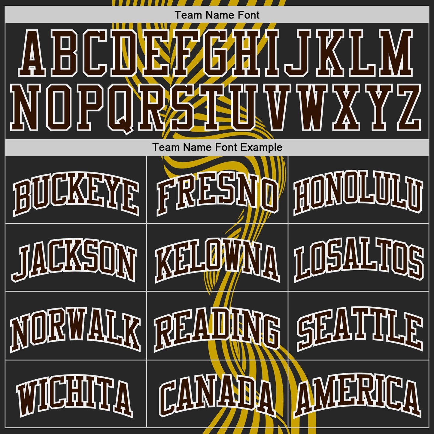 Custom Black Brown White-Yellow Stream Wave Stripe Round Neck Sublimation Basketball Uniform Jersey