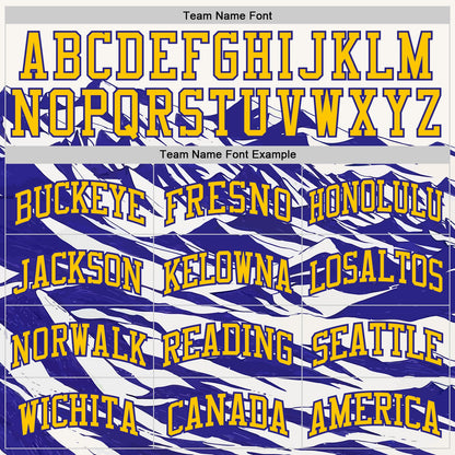 Custom White Yellow-Blue Mountain Eagle Wing Boho Style Round Neck Sublimation Basketball Uniform Jersey