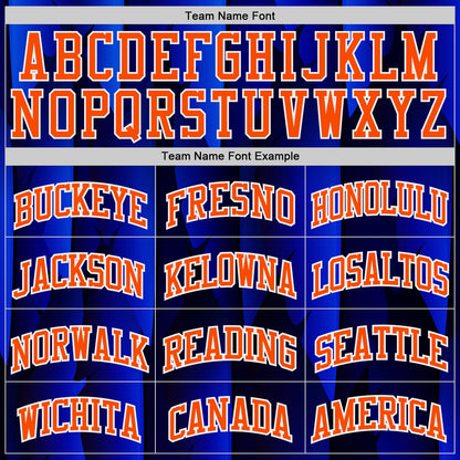 Custom Blue Orange-White Feather Boho Style Round Neck Sublimation Basketball Uniform Jersey