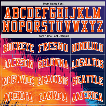 Custom Purple Orange Pink-White Feather Wing Boho Style Round Neck Sublimation Basketball Uniform Jersey
