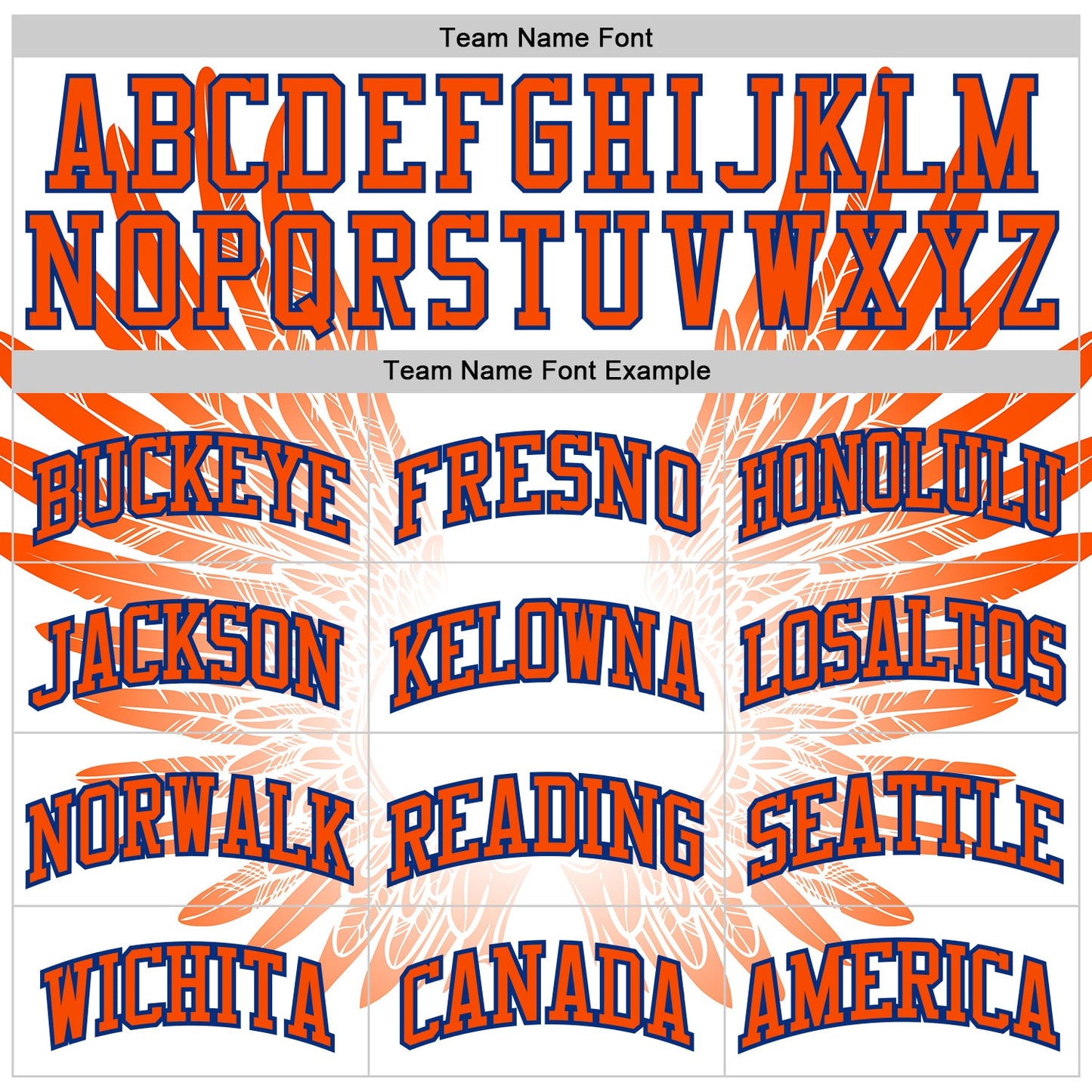 Custom White Orange-Royal Feather Wing Boho Style Round Neck Sublimation Basketball Uniform Jersey