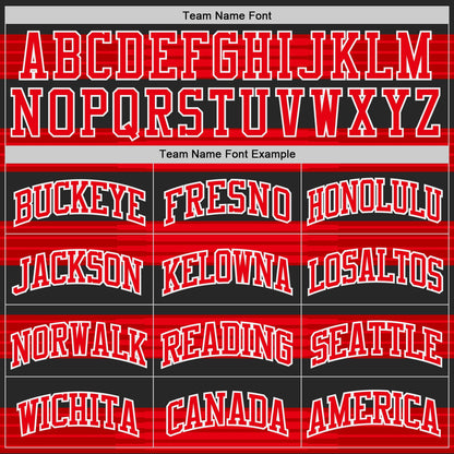 Custom Black Fire Red-White Wing Stripe Boho Style Round Neck Sublimation Basketball Uniform Jersey