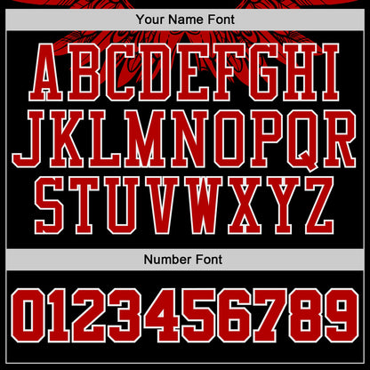 Custom Black Red-White Feather Wing Boho Style Round Neck Sublimation Basketball Uniform Jersey