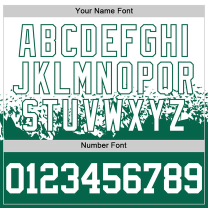 Custom White-Kelly Green Shattered Geometric Side Panel Stripe Round Neck Sublimation Basketball Set Jersey