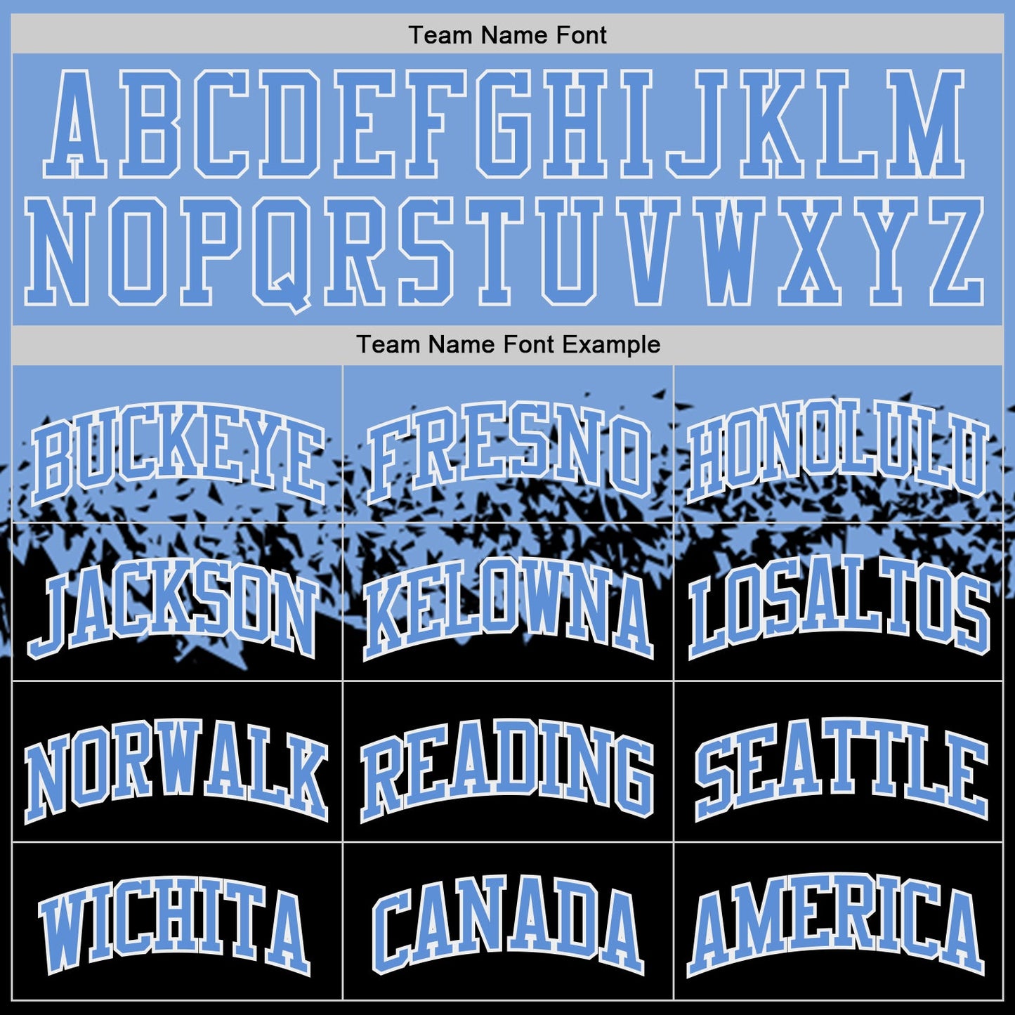 Custom Light Blue Black-White Shattered Geometric Side Panel Stripe Round Neck Sublimation Basketball Set Jersey
