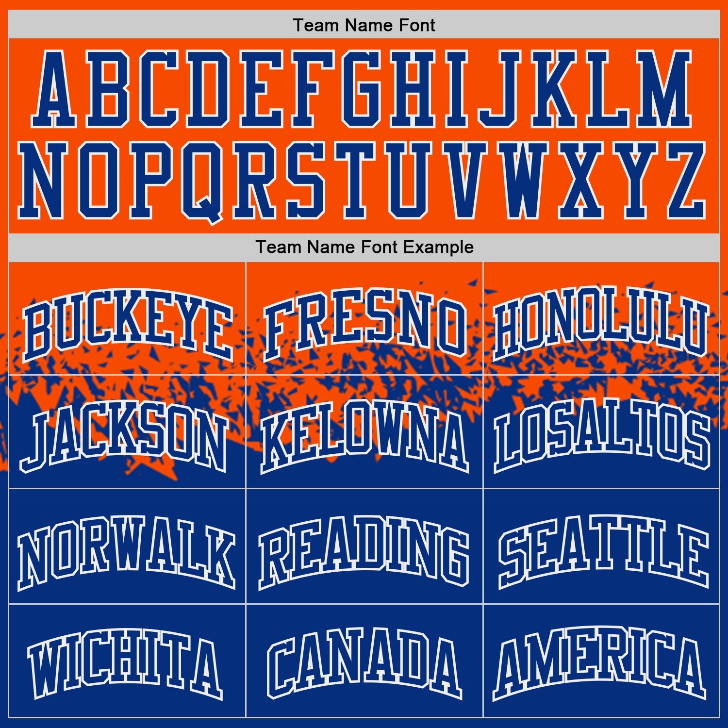 Custom Orange Royal-White Shattered Geometric Side Panel Stripe Round Neck Sublimation Basketball Set Jersey