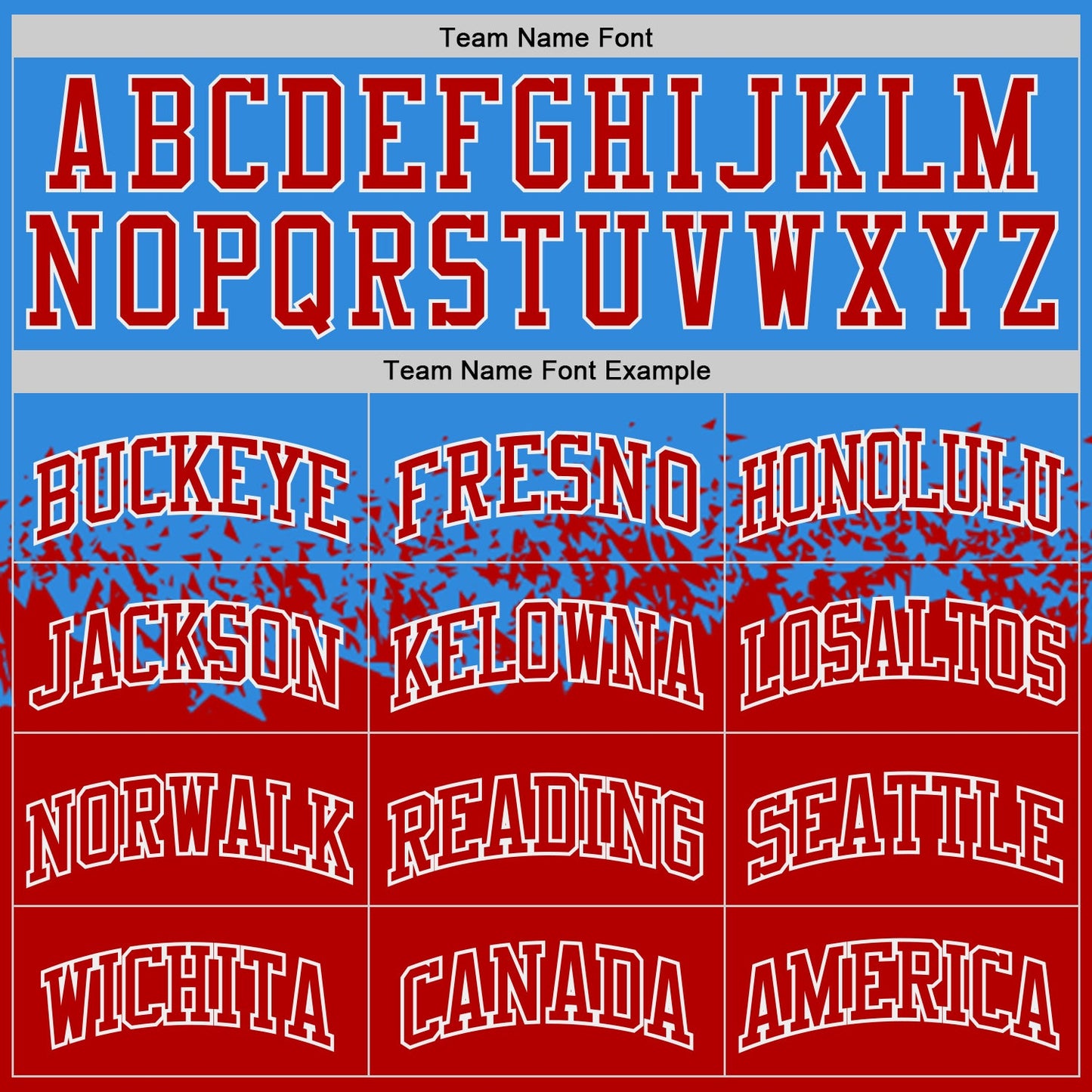 Custom Powder Blue Red-White Shattered Geometric Side Panel Stripe Round Neck Sublimation Basketball Set Jersey