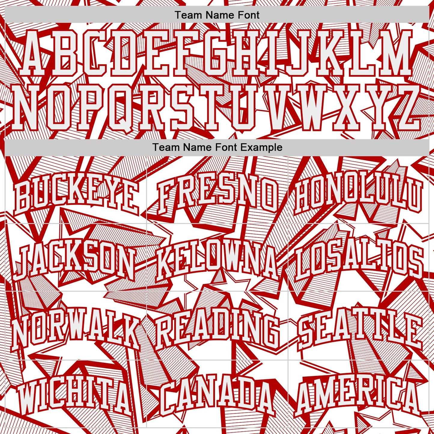 Custom White-Red Geometric Star Texture Round Neck Sublimation Basketball Uniform Jersey