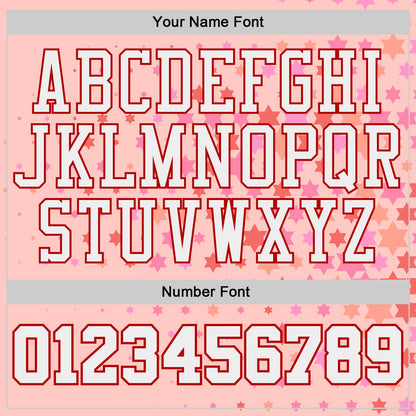 Custom Pink White-Red Star Starry Speckle Round Neck Sublimation Basketball Uniform Jersey
