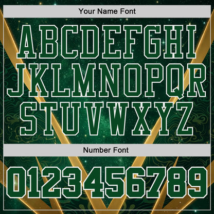 Custom Green Yellow-White Nebula Starry Galaxy Space Round Neck Sublimation Basketball Uniform Jersey