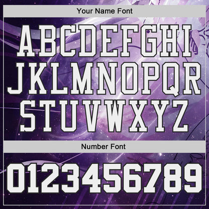 Custom Purple White-Black Nebula Starry Aurora Galaxy Space Round Neck Sublimation Basketball Uniform Jersey