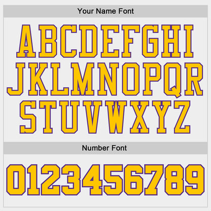 Custom White Yellow Lakes Blue-Purple Geometric Stripe Round Neck Sublimation Basketball Uniform Jersey