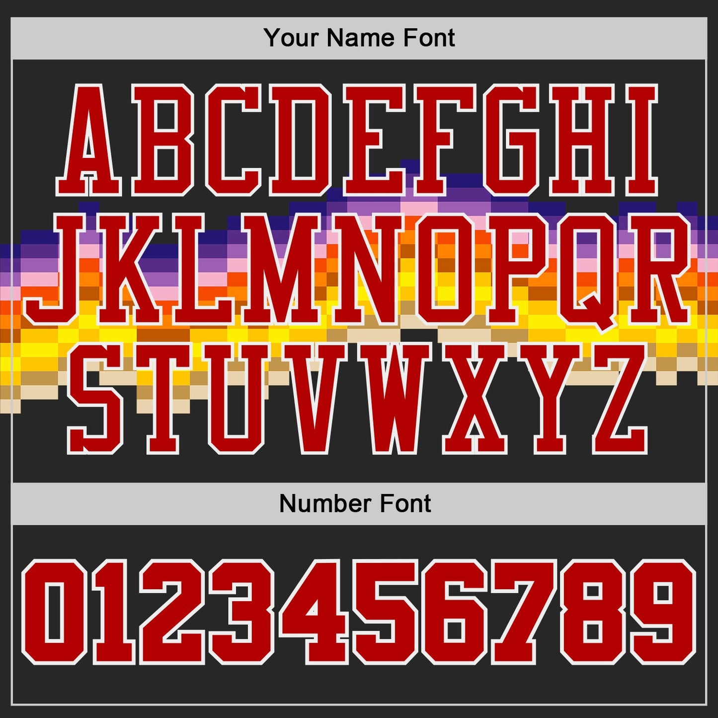 Custom Black Red Yellow Purple-White Sunset Pixel Gradient Round Neck Sublimation Basketball Uniform Jersey