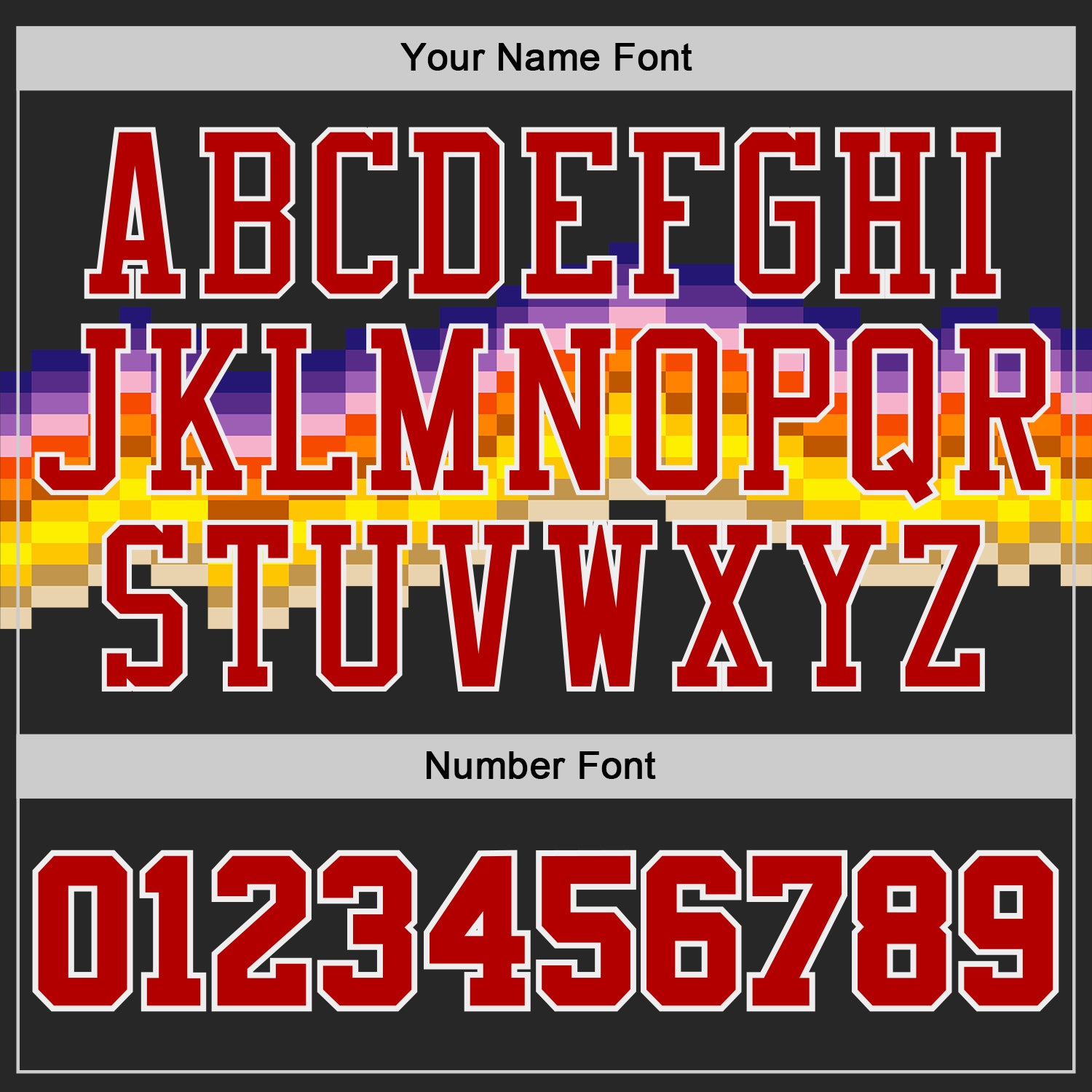 Custom Black Red Yellow Purple-White Sunset Pixel Gradient Round Neck Sublimation Basketball Uniform Jersey