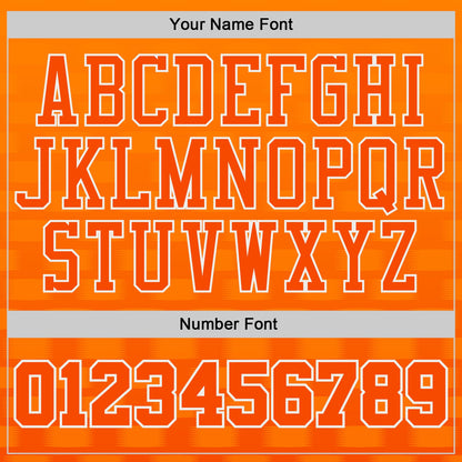 Custom Orange-White Checkered Gradient Round Neck Sublimation Basketball Uniform Jersey