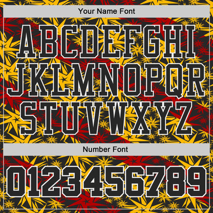 Custom Black Gold Red-White Star Gradient Round Neck Sublimation Basketball Uniform Jersey