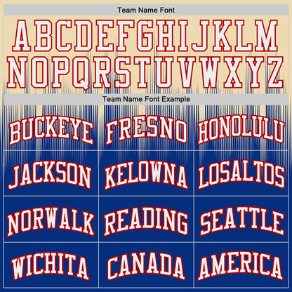 Custom Cream White Royal Red Purple-Gold Speed Line Gradient Round Neck Sublimation Basketball Uniform Jersey