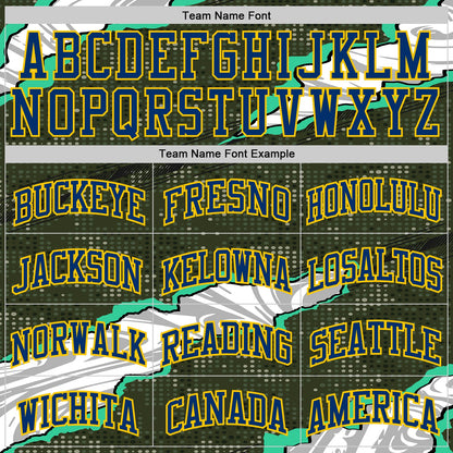 Custom Camo US Navy Blue-Yellow Digital Camouflage Torn Paper Style Round Neck Sublimation Salute To Service Basketball Uniform Jersey