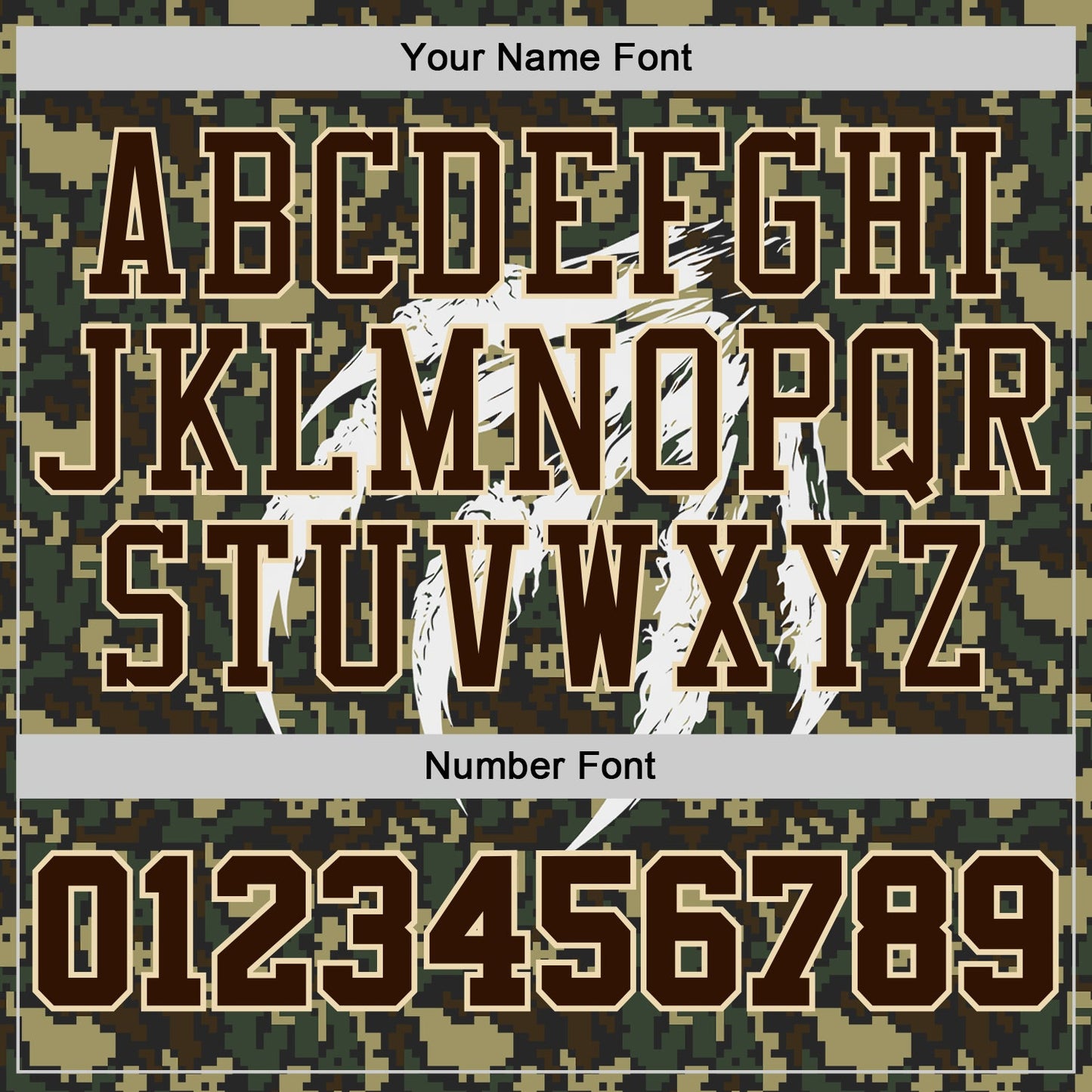 Custom Camo Brown-Cream Woodland Camouflage Claw Scratch Round Neck Sublimation Salute To Service Basketball Uniform Jersey