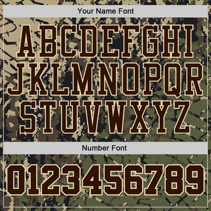 Custom Camo Brown-Cream Digital Camouflage Round Neck Sublimation Salute To Service Basketball Uniform Jersey
