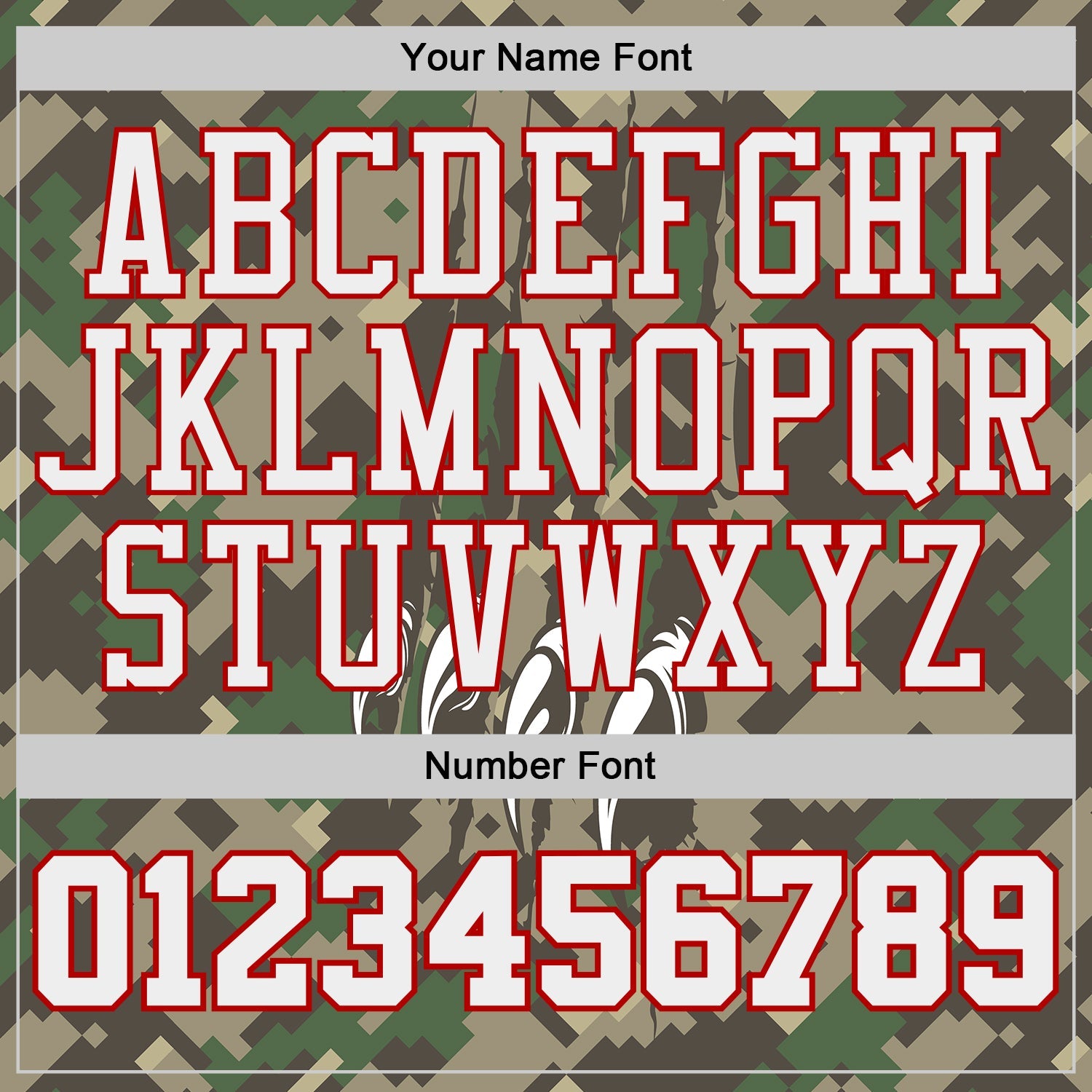Custom Camo White-Red Digital Camouflage Monster Claw Round Neck Sublimation Salute To Service Basketball Uniform Jersey
