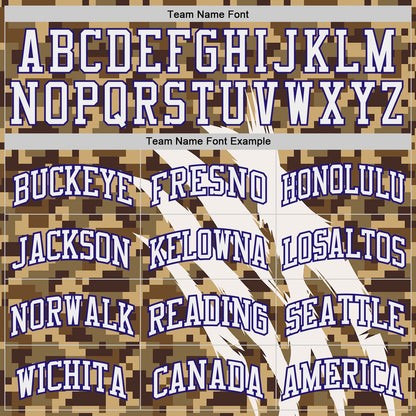 Custom Camo White-Dark Purple Desert Camouflage Claw Round Neck Sublimation Salute To Service Basketball Uniform Jersey