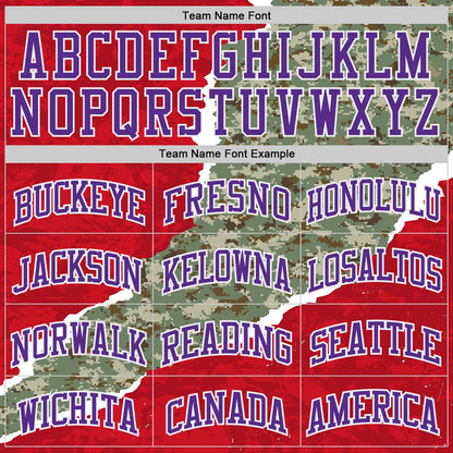 Custom Camo Purple-White Digital Camouflage Torn Paper Style Round Neck Sublimation Salute To Service Basketball Uniform Jersey