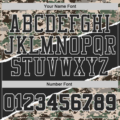 Custom Camo Black-White Digital Camouflage Round Neck Sublimation Salute To Service Basketball Uniform Jersey