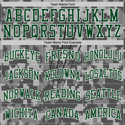 Custom Camo Green-White Digital Camouflage Claw Round Neck Sublimation Salute To Service Basketball Uniform Jersey